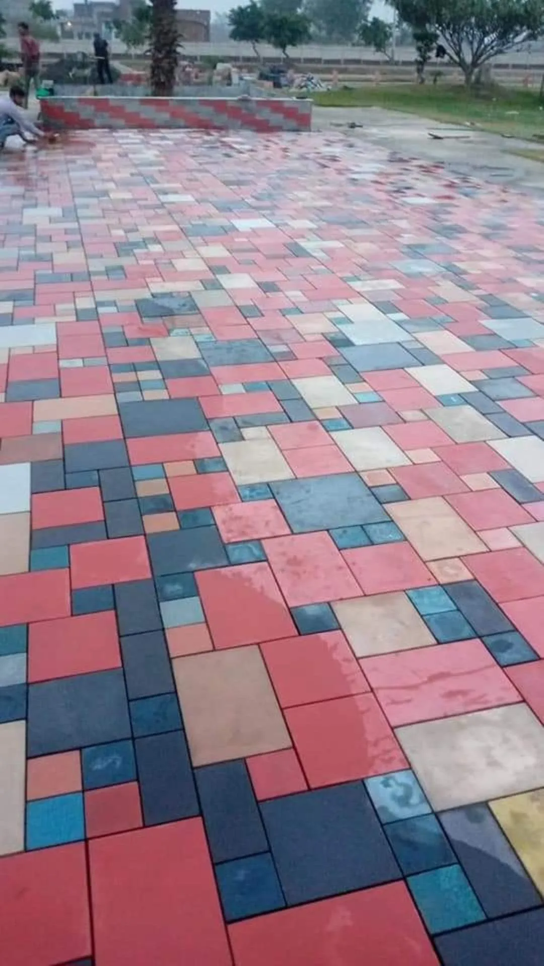A colourful paving palette — actual supplied paving photo