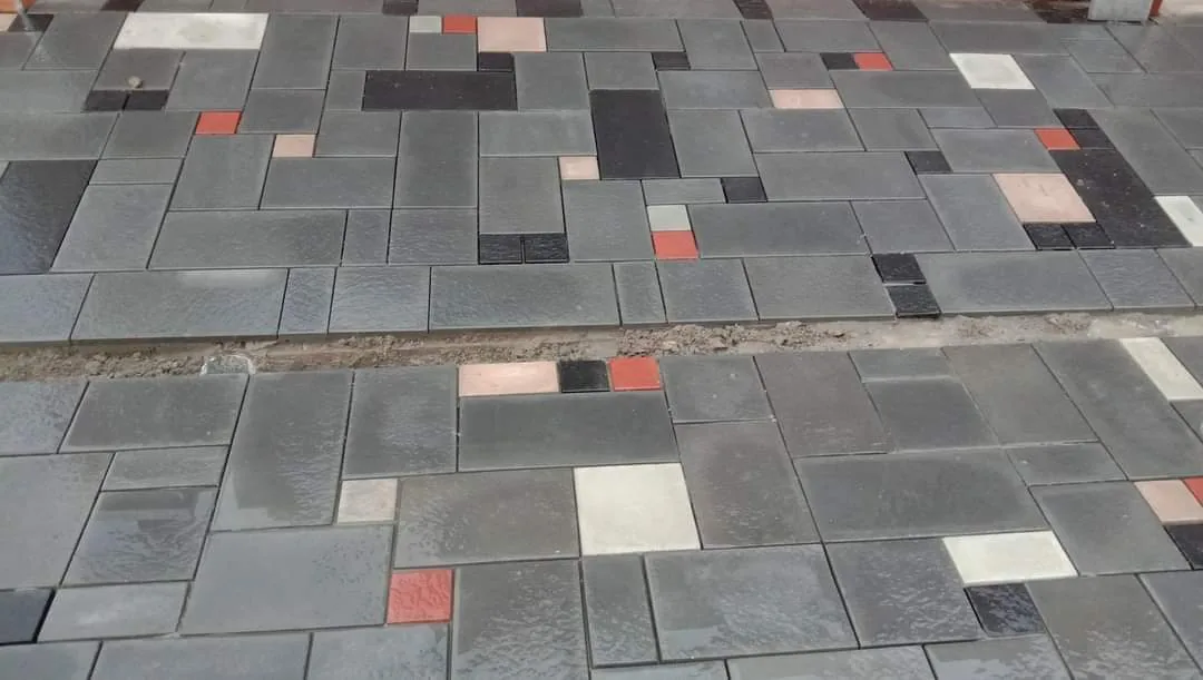 Grey paving & accents — actual supplied paving photo