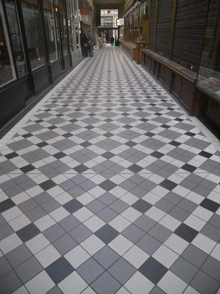 A checker-pattern walkway — actual supplied paving photo