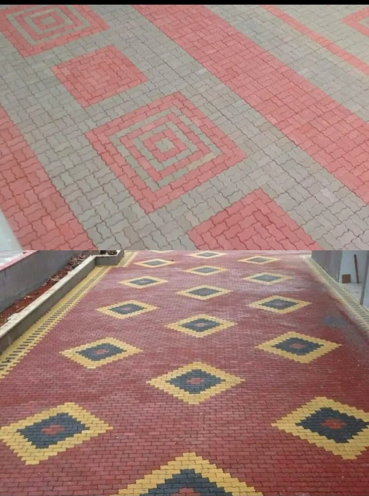Colour & geometry — actual supplied paving photo